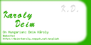 karoly deim business card